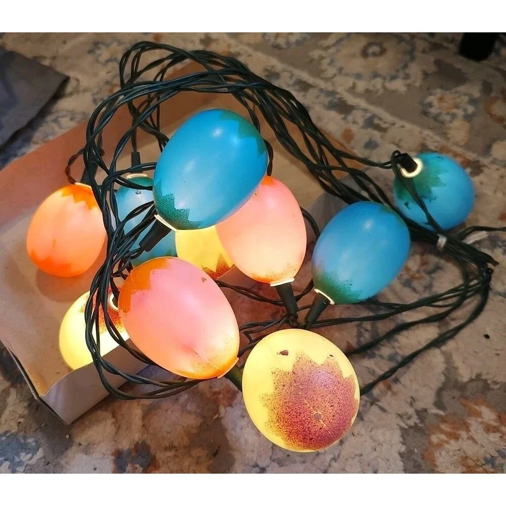 Vintage '97 Decorative Easter Egg String Lites Original Box Lights 10 per Strand